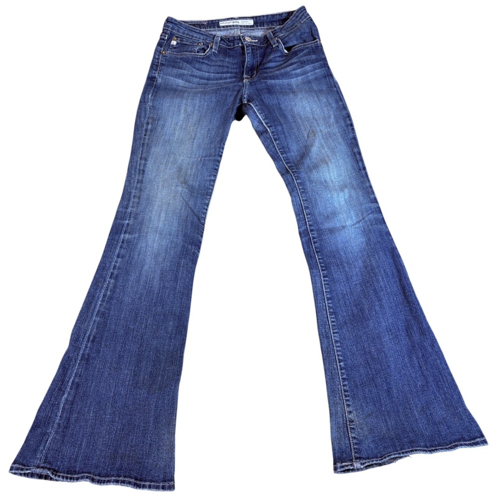 Big‎ Star Delight Flare Jeans Womens 29 Large Blue Denim Stretch Mid Rise Travel